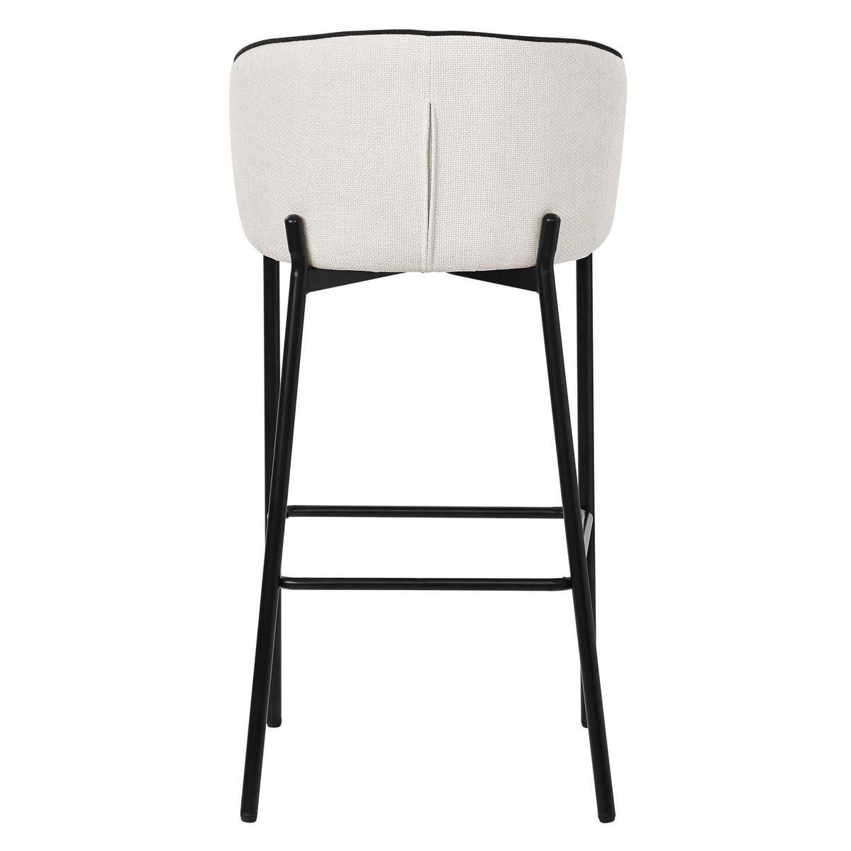 BARHOCKER 2er Set Beige mit Stoffbezug - Beige/Schwarz, Textil/Metall (50/101/54cm) - ML-DESIGN