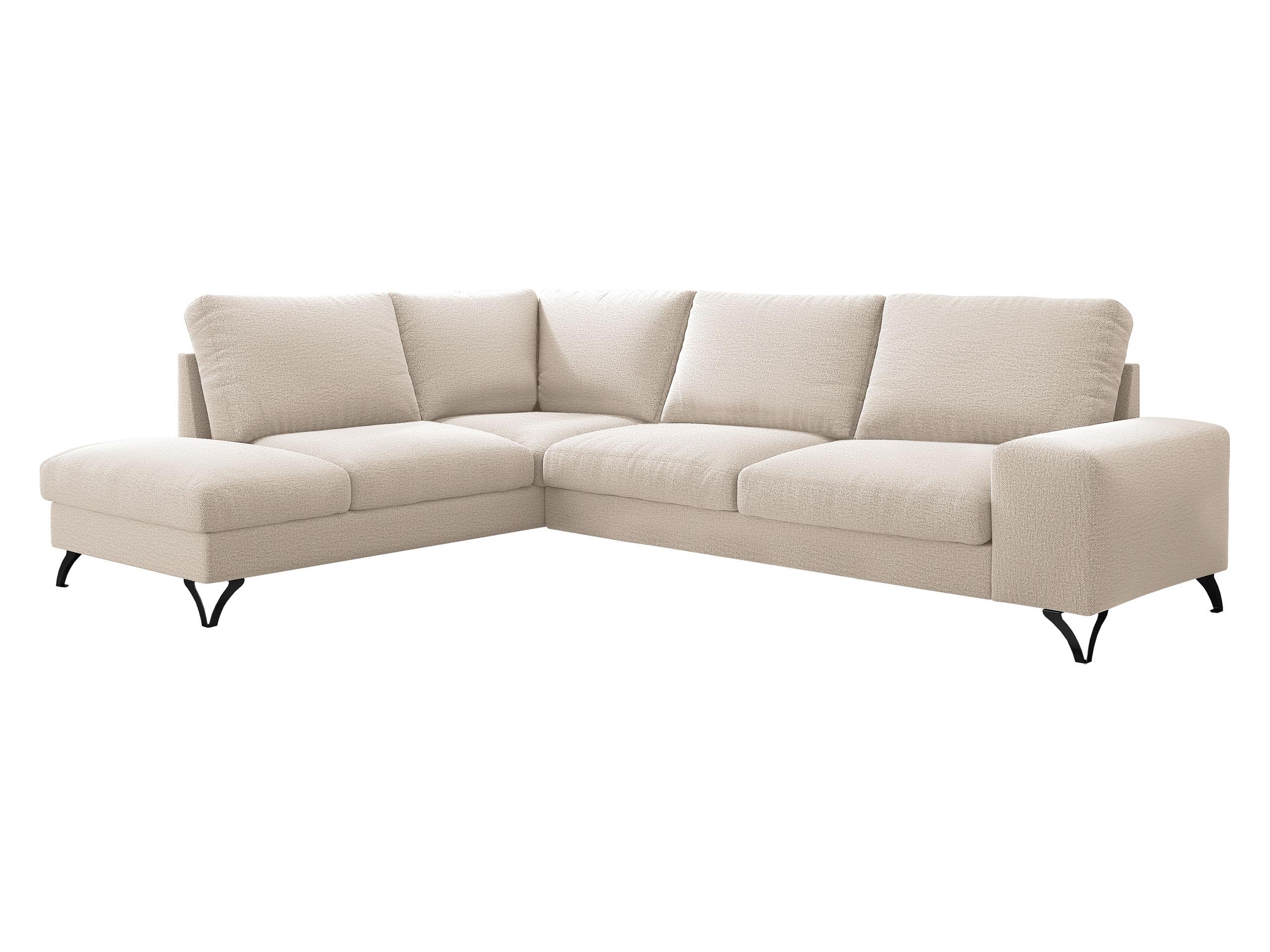 ECKSOFA Flavio Bis, Seite: Links - L3F+L2F+R4 - Schwarz/Naturfarben, Holz/Textil (285/214cm) - MIRJAN24
