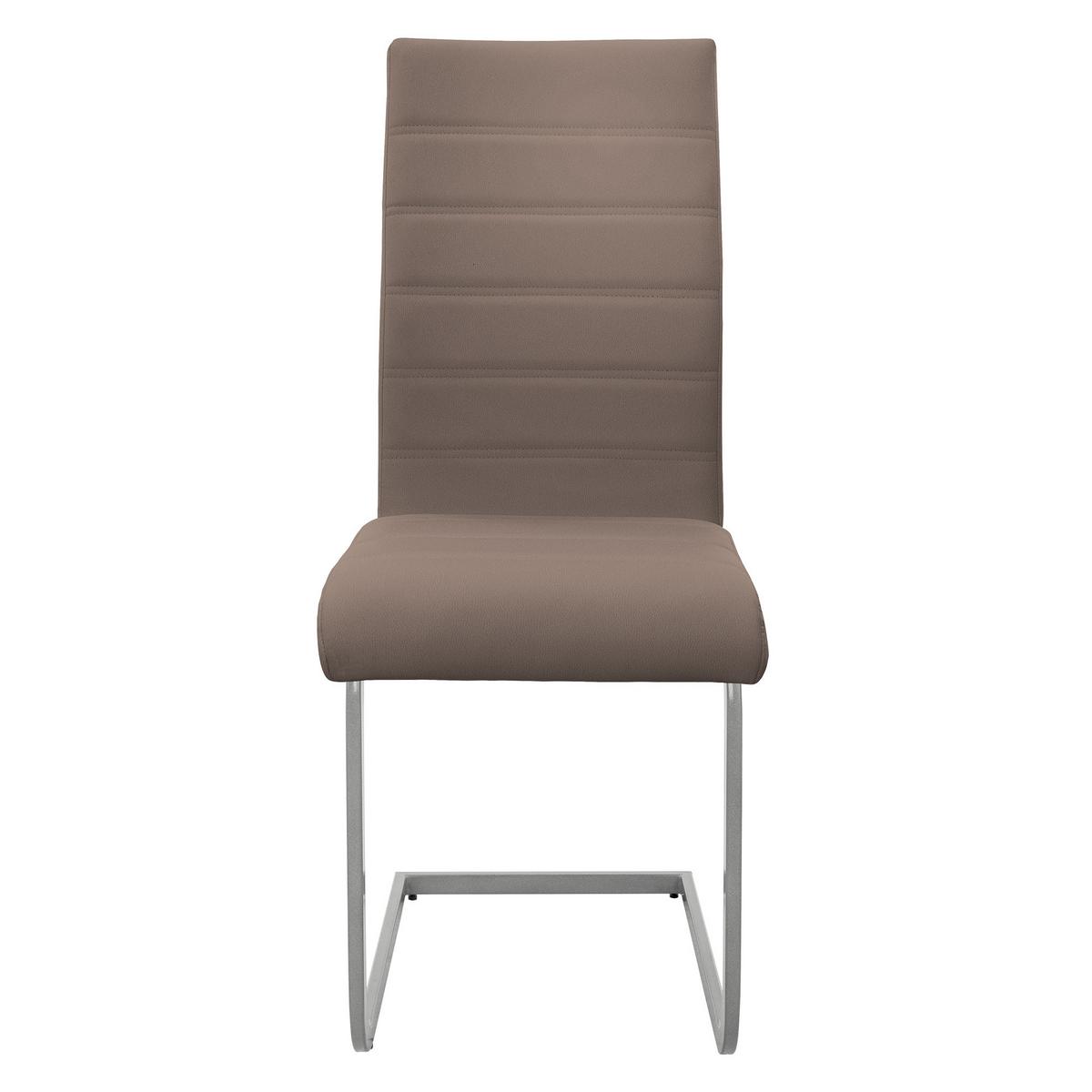 SCHWINGSTUHL 4er Set Braun Kunstleder - Silberfarben/Braun, Metall (40/102/57cm) - ML-DESIGN