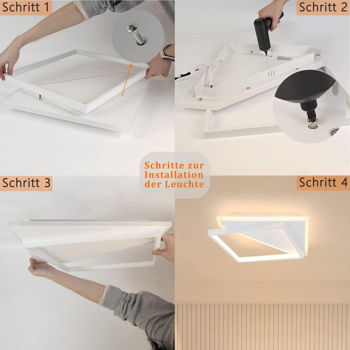 LED-DECKENLEUCHTE Alexander 35/35/5.5 cm - Weiß, Metall (35/35/5.5cm) - Nettlife