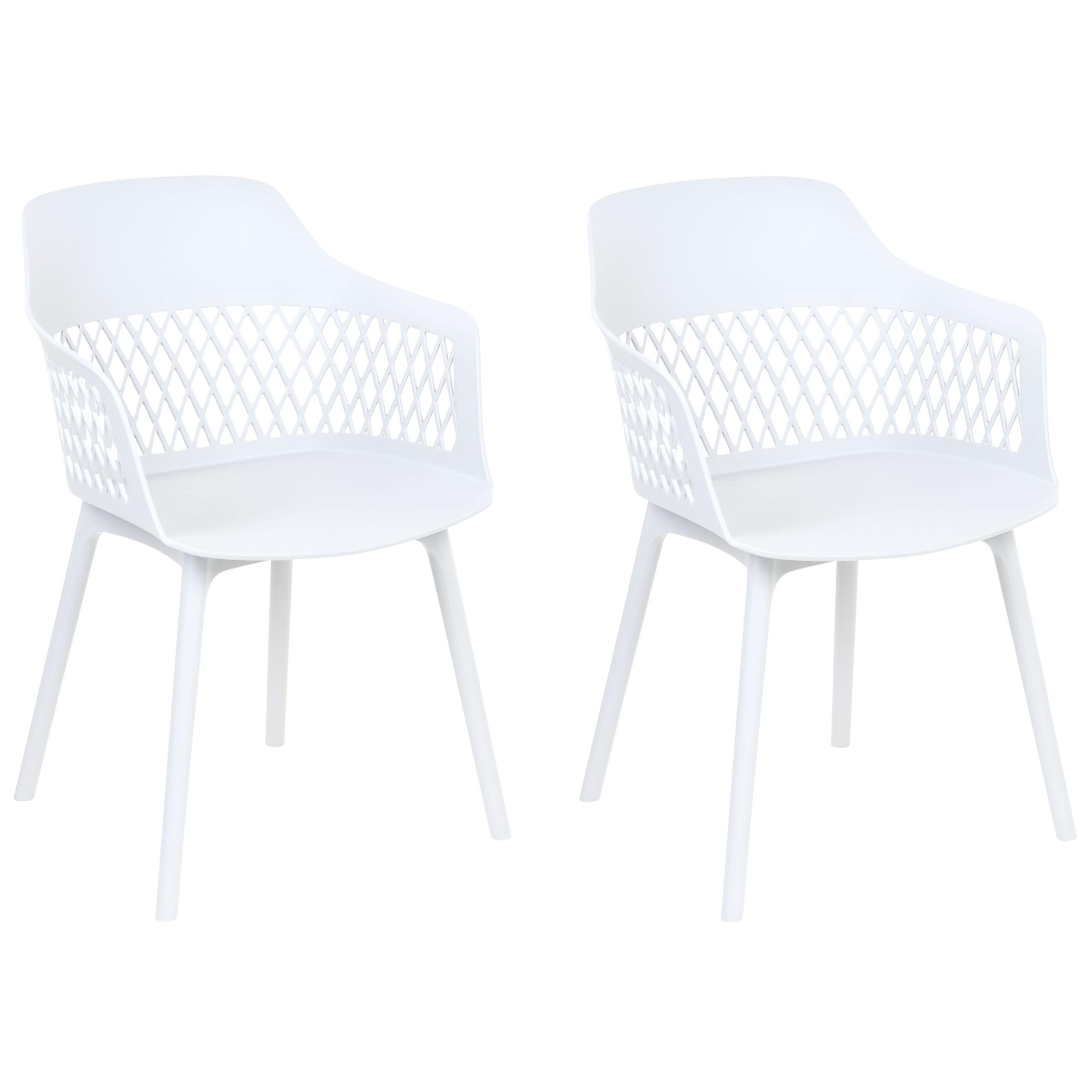 ESSZIMMERSTUHL 2er-Set Kunststoff Weiß Almira - Weiß, Kunststoff (54/84/50cm) - Beliani