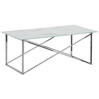 COUCHTISCH Marmor Optik weiß/silber rechteckig 100/50 cm Emporia - Silberfarben/Weiß, Glas (50/100/40cm) - Beliani