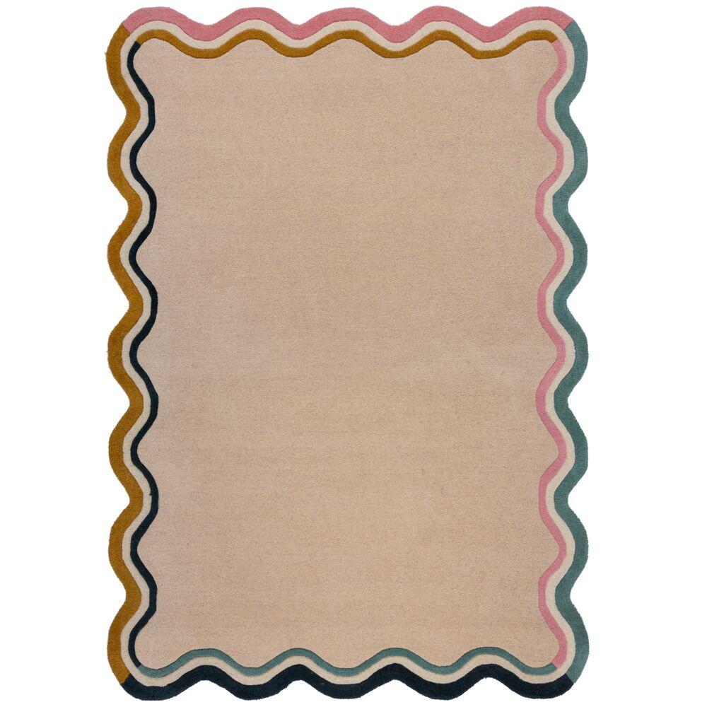 TEPPICH aus Wolle WINCH in Beige, mit Bordüre, 120 x 170 cm - Beige, Textil (170/120cm) - KADIMA DESIGN
