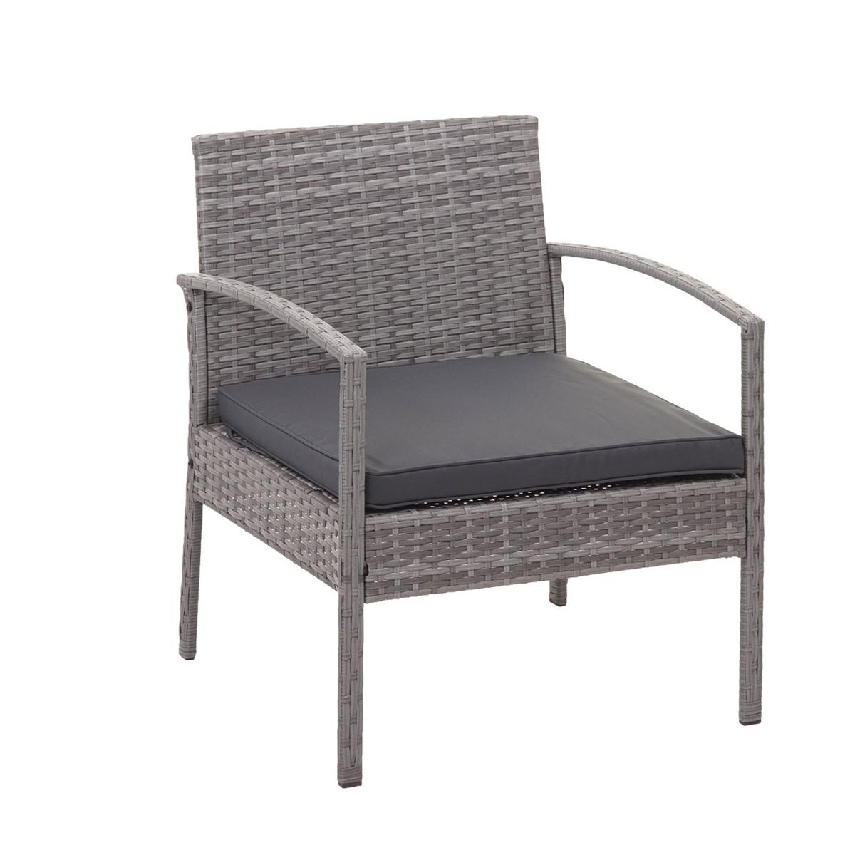 POLY-RATTAN GARNITUR Grau, Anthrazit - Anthrazit/Grau, Kunststoff - MCW