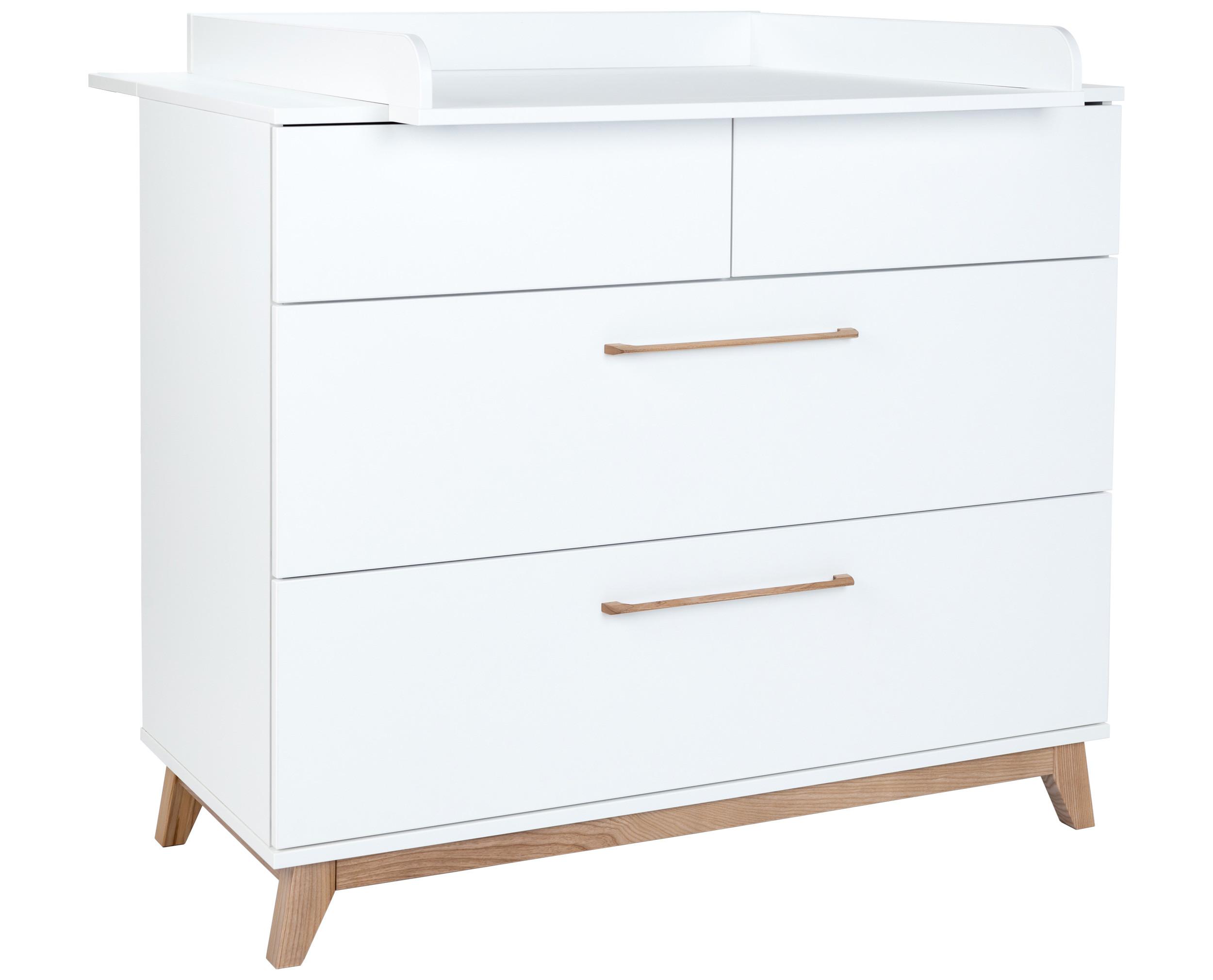 WICKELKOMMODE LINA Soft-Close / Push-to-open - Walnussfarben/Weiß, Holz/Holzwerkstoff (115/96/77cm) - arthur berndt
