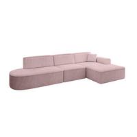 ECKSOFA Ottomane Rechts IREA-L2-v3 - 327x165x77 cm Rosa - Rosa, Holzwerkstoff/Textil (327/165cm) - ALTDECOR