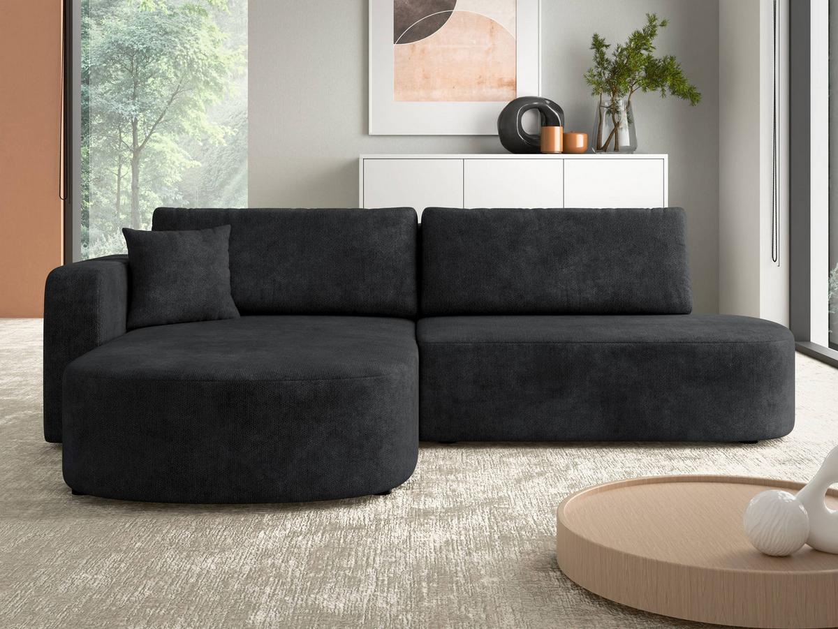 ECKSOFA Zerte, Seite: Links - Graphitfarben/Schwarz, Holz/Kunststoff (252/175cm) - MIRJAN24