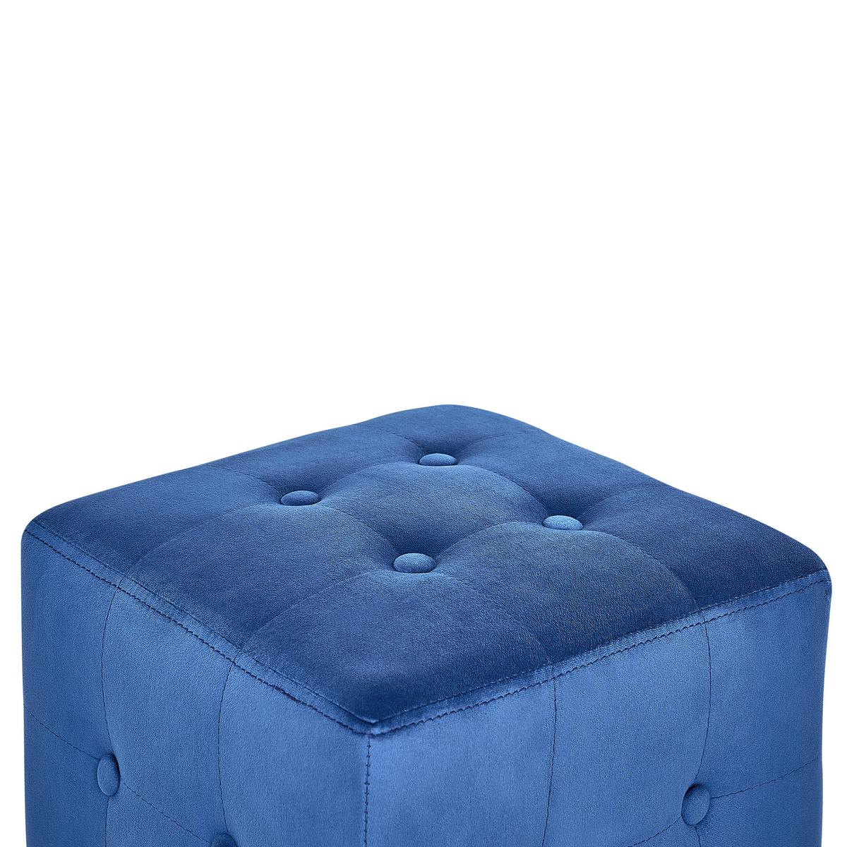 POUF Samtstoff Blau Wisconsin - Blau, Textil (36/39/36cm) - Beliani