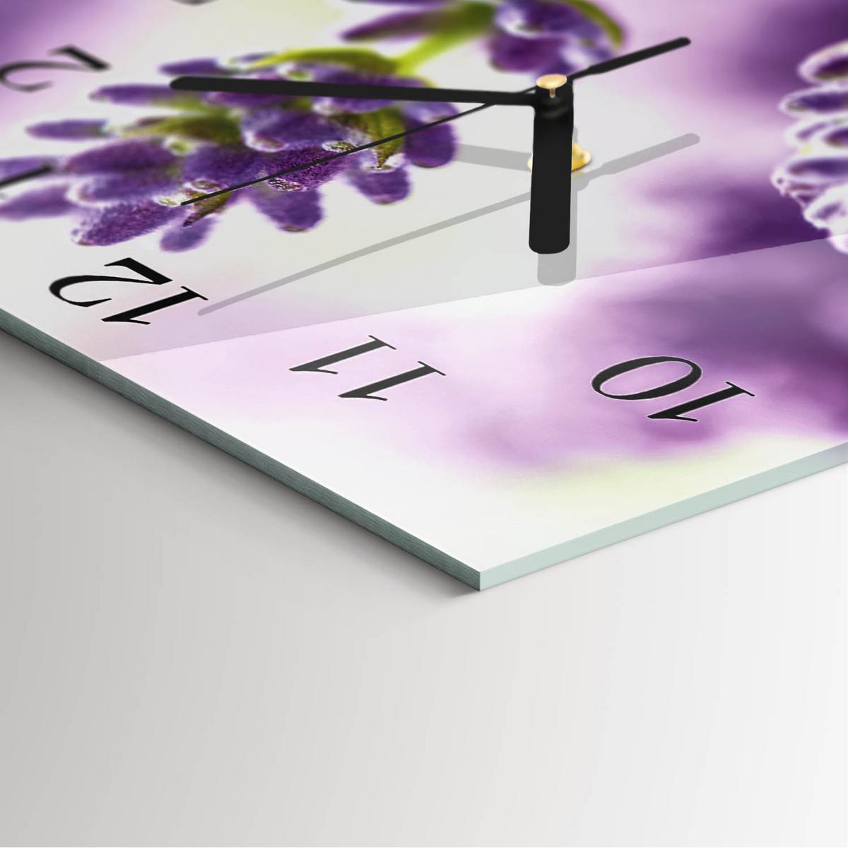 WANDUHR aus Glas 30x30 cm - Lavendel - Lila, Glas (30/30/0.4cm) - TULUP
