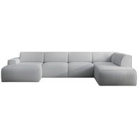 WOHNLANDSCHAFT Bouvi Hellgrau rechts - Hellgrau/Schwarz, Kunststoff/Textil (220/378cm) - Selsey