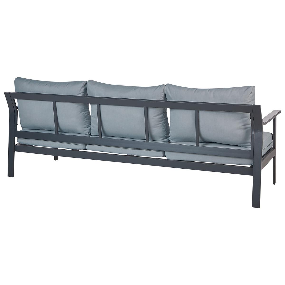 GARTENSOFA 3-Sitzer Grau Kiato - Grau, Metall (225/77/80cm) - Beliani