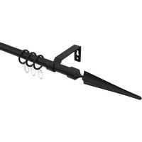 GARDINENSTANGE Olymp Lorenzo 120 cm, 1-läufig, 16 mm Ø Schwarz - Schwarz, Metall (120cm) - INTERDECO