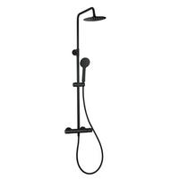 DUSCHSET Samar Schwarz Messing - Thermostat - Schwarz, Metall (8/26/71cm) - Badplaats