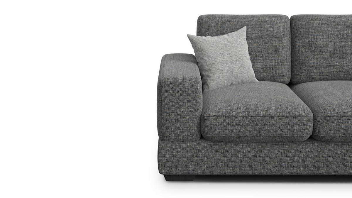 SOFA OTTO 2-Sitzer, anthracit - Schwarz/Grau, Holz/Textil (171/89/98cm) - Wozimo