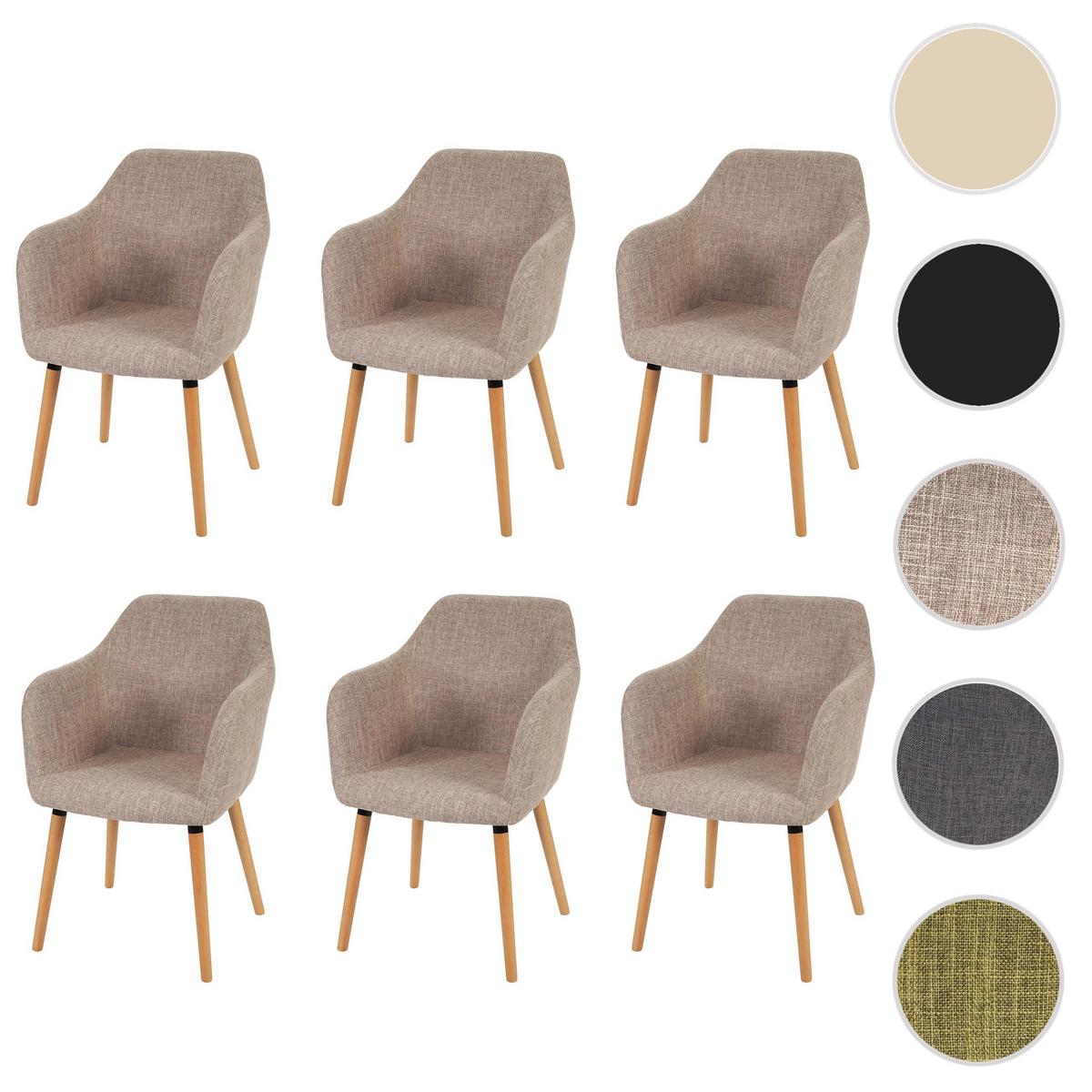 ESSZIMMERSTUHL Beige, Grau 6er-Set - Beige/Creme, Textil (58/88/64cm) - MCW