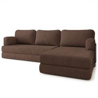 ECKSOFA LEA modulares Boneless Sofa mit Schlaffunktion Braun Boucle-Stoff - Braun, Textil (270/160cm) - MASSENO