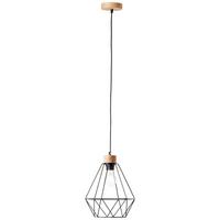 PENDELLEUCHTE Drewno 99530/76 - Schwarz, Holz (25/25/110cm) - Brilliant