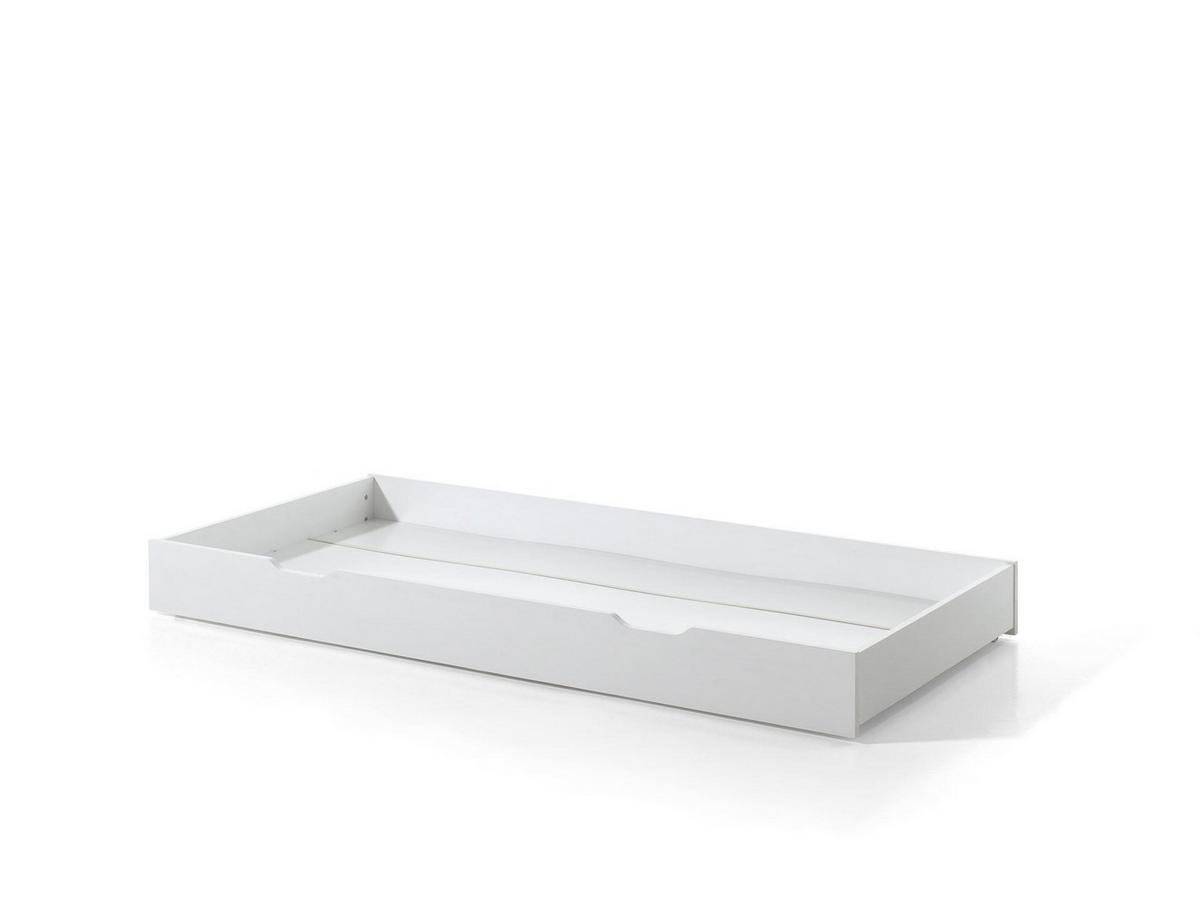 HAUSBETT Kandace 90x200 Kiefer massiv weiß mit Dachaufbau & Schublade - Weiß, Holz (90/200cm) - 58aufmkessel