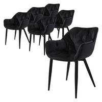 ESSZIMMERSTÜHLE 6er Set Anthrazit Samt - Schwarz, Metall (67/83/59cm) - ML-DESIGN