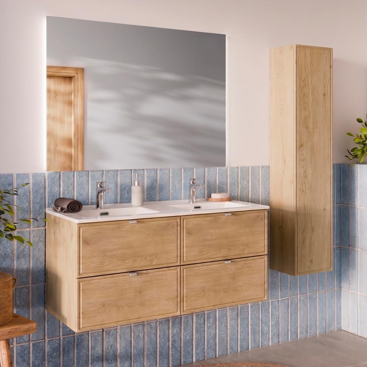 BADMÖBEL 121cm Elias 2er-Set Holz - Braun, Holzwerkstoff (121/50/46cm) - Petits-meubles