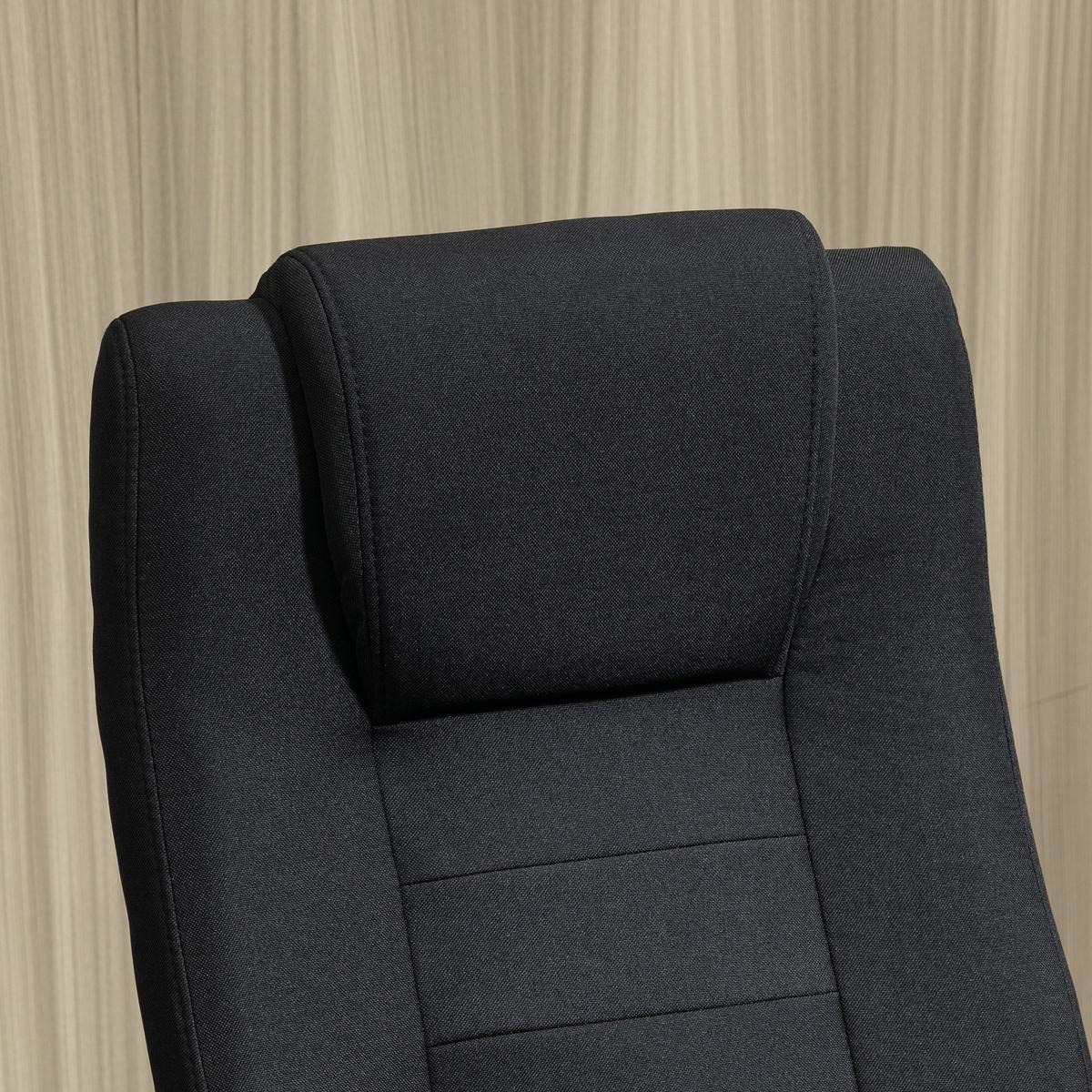 BÜROSTUHL Computerstuhl mit Wippenfunktion höhenverstellbar drehbar Leinen-Touch - Schwarz, Kunststoff (62/119/76cm) - Vinsetto