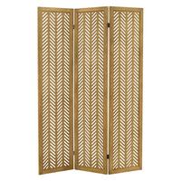 PARAVENT 3 teilig Kobe 170x121 cm Natur aus Holz - Braun, Holz (121/170/2cm) - ML-DESIGN