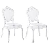 ESSZIMMERSTUHL 2er Set Transparent Vermont - Transparent, Kunststoff (53/97/55cm) - Beliani