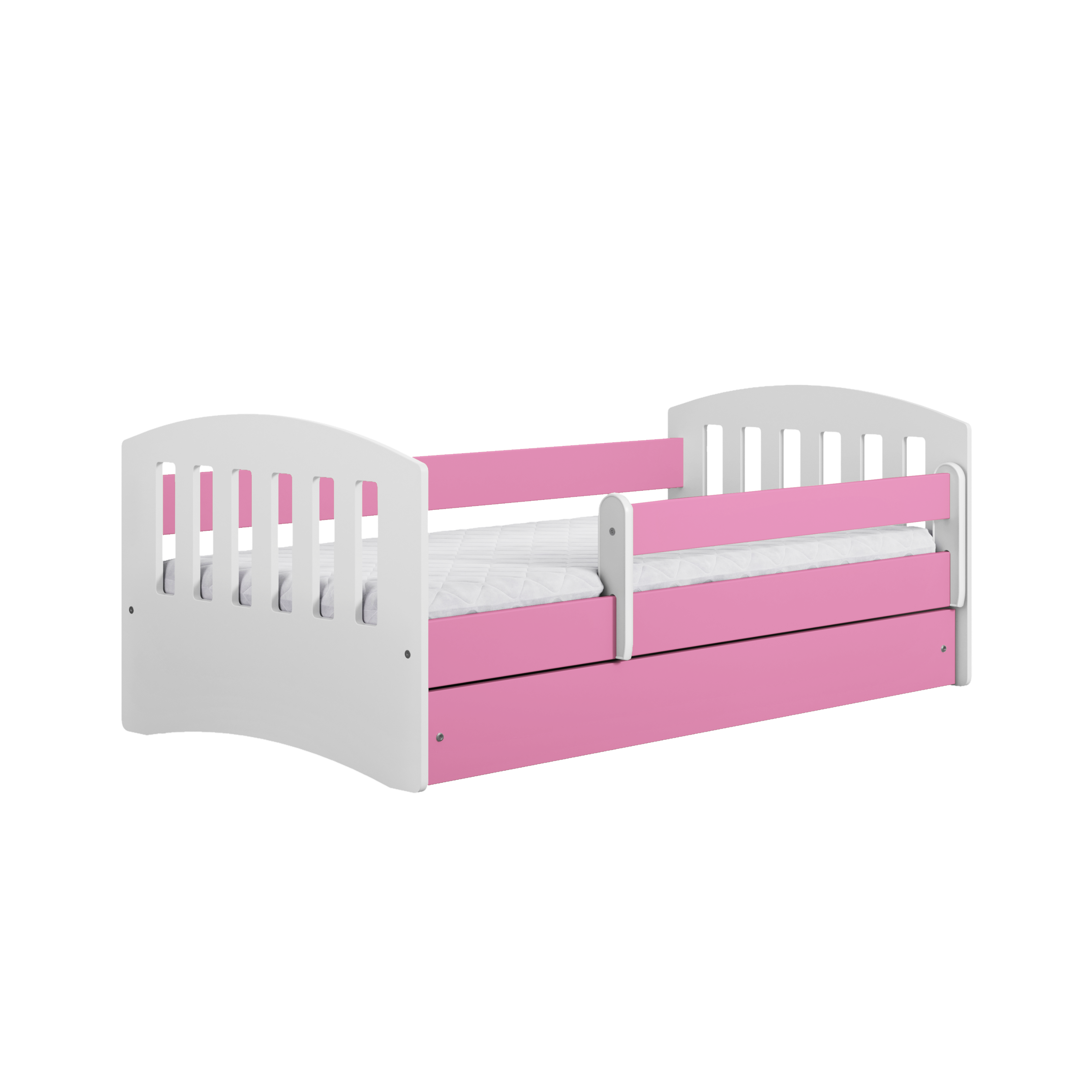 KINDERBETT CLASSIC mit Schublade und Matratze Rosa 90/65/144 - Rosa, Holzwerkstoff (80/140cm) - RAUMHIRSCH FURNITURE