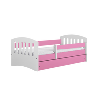 KINDERBETT CLASSIC mit Schublade und Matratze Rosa 90/65/184 - Rosa, Holzwerkstoff (80/180cm) - RAUMHIRSCH FURNITURE