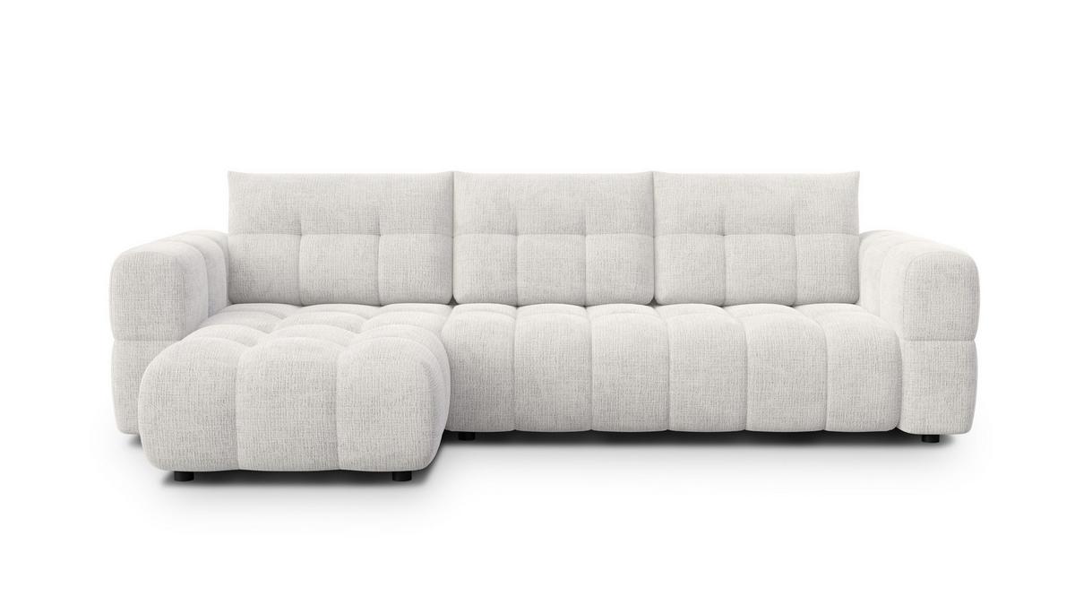 ECKSOFA CLOUDI 4-Sitzer links, creme - Creme/Schwarz, Holz/Textil (294/160cm) - Wozimo