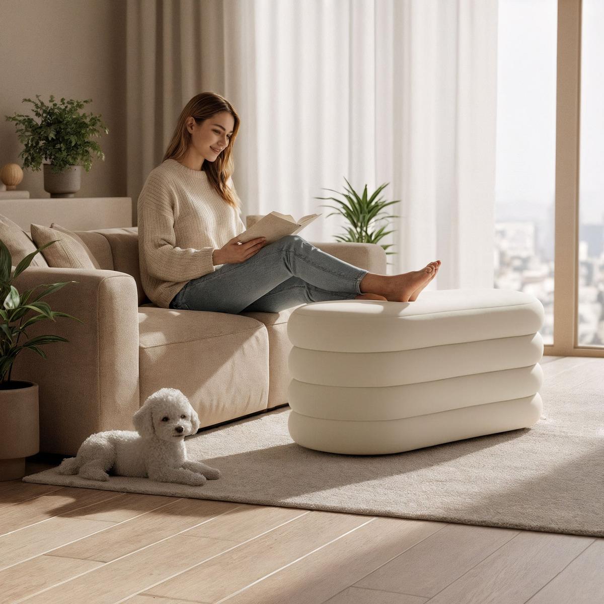 POLSTERBANK mi Stauraum Creme - Creme, Textil (100/42/42cm) - RAUMHIRSCH FURNITURE