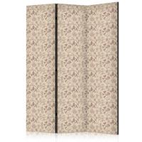 PARAVENT Akustik 3-tlg 135x172 cm Blumen und Pilze Boho - Beige, Holz/Textil (135/172/3cm) - Muralo