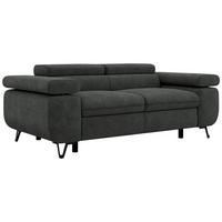 2-SITZER SOFA PETER - Dunkelgrau Stukture - Dunkelgrau/Anthrazit, Textil/Metall (200/76/99cm) - MKS