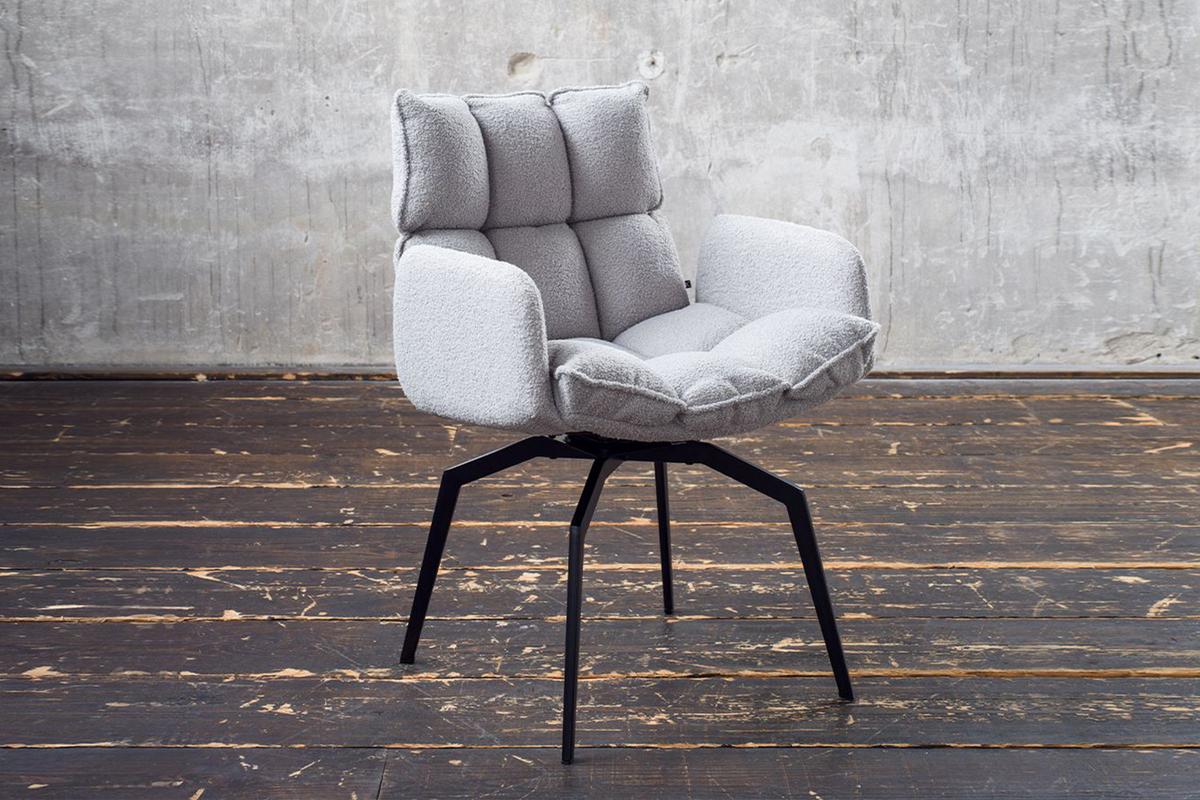 ESSZIMMERSTUHL BARO Grau Webstoff Drehbar (360°) (1er-Set) - Grau, Kunststoff/Textil (59/86/65cm) - KAWOLA