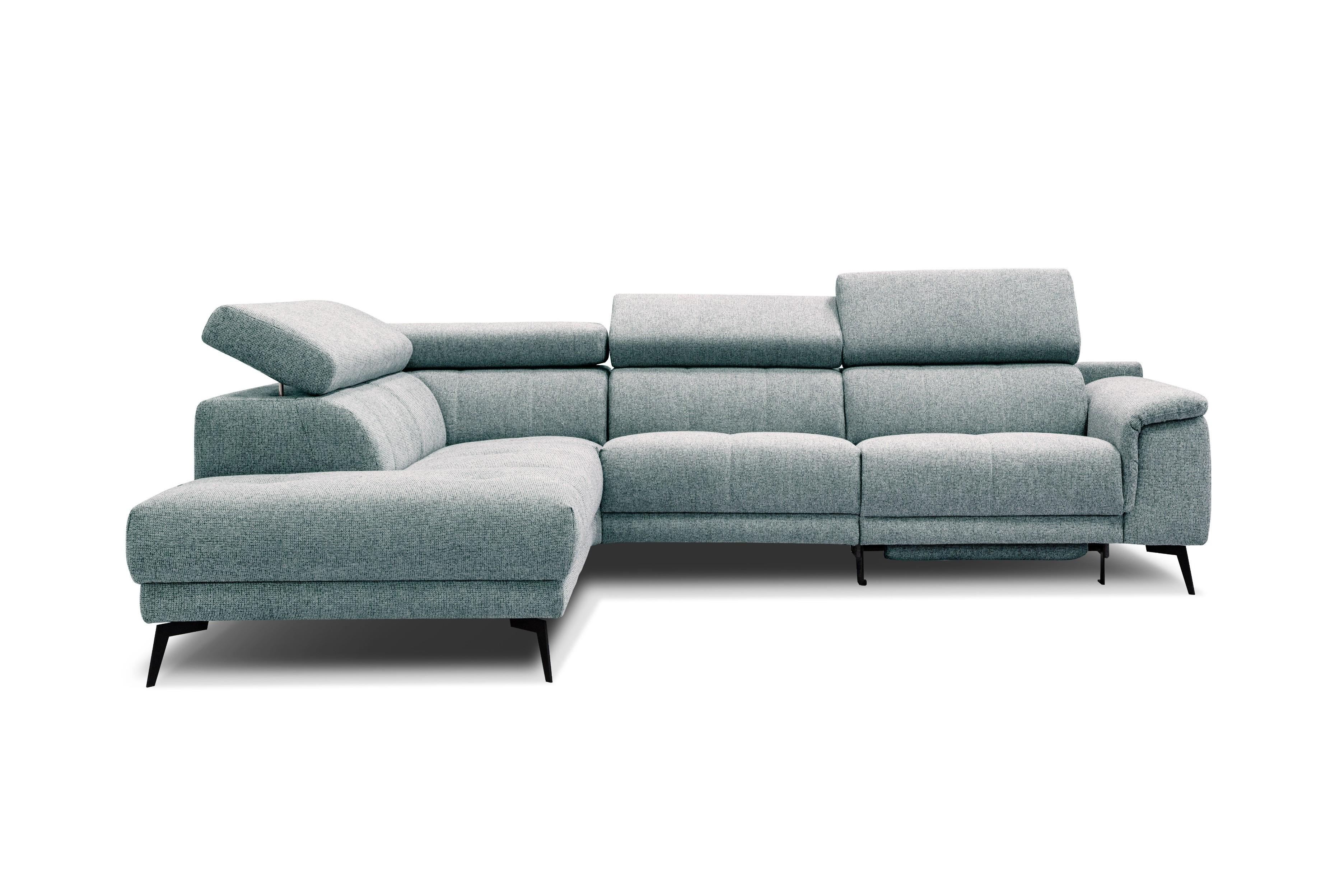 ECKSOFA FIERO 5-Sitzer mit 1 Relaxfunktion, mintgrün - Mintgrün, Holzwerkstoff/Textil (228/290cm) - Wozimo