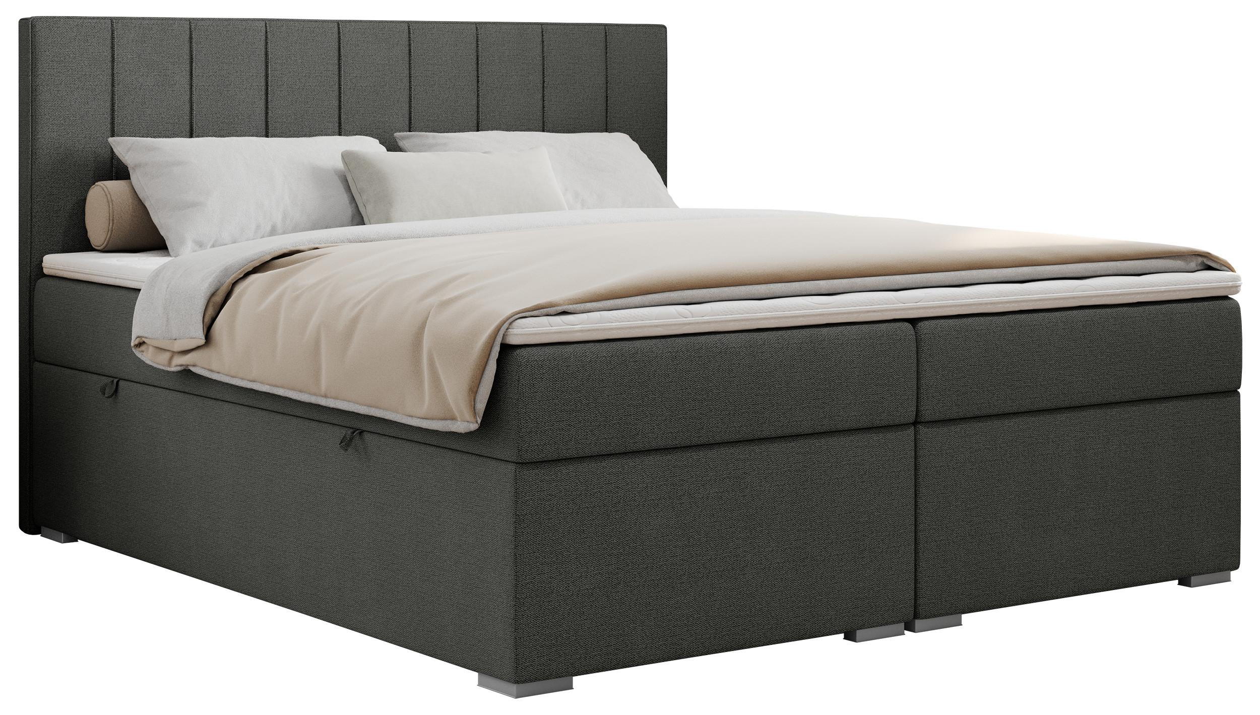 BOXBETT ALLY 120/200 Dunkelgrau Struktur - H3 - Dunkelgrau, Holz/Textil (120/200cm) - MKS