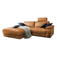ECKSOFA MOTORISCHER RELAXFUNKTION LOLA Braun Webstoff Relaxfunktion - Schwarz/Braun, Textil (233/178cm) - KAWOLA