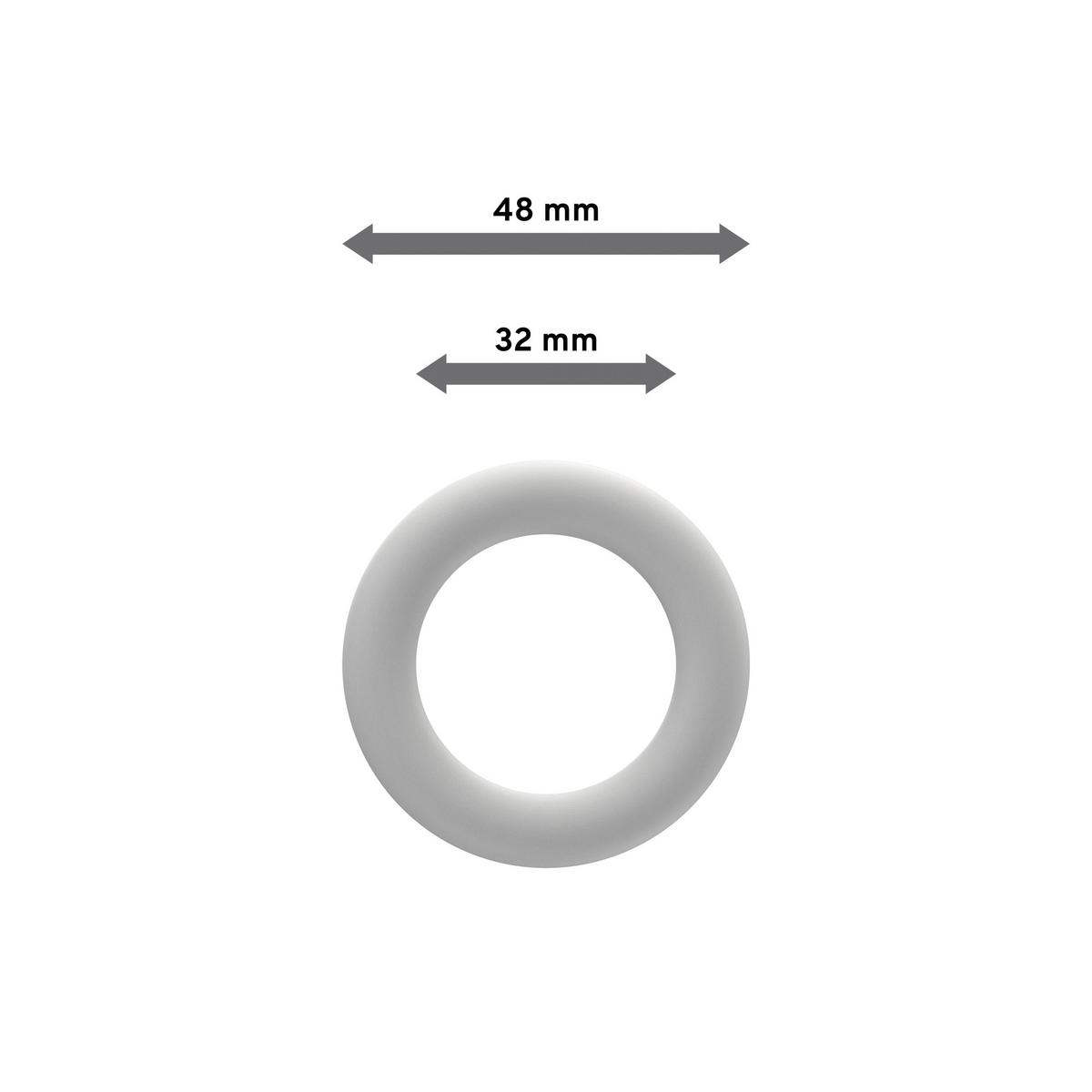 RUNDRINGE MIT FALTENHAKEN FÜR GARDINENSTANGEN 20 mm Ø, Weiß, Packung 10 Stück - Weiß, Holz (20cm) - INTERDECO