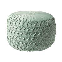 SAMT-POUF Grace grün, plissiert in Flechtoptik, 50/50/35 cm - Mintgrün, Textil (50/35/50cm) - Homescapes