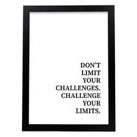 POSTER Inspirierende Kunst – Dont Limit A3 Schwarzer Rahmen - Schwarz, Papier (29.7/5/42cm) - Nacnic