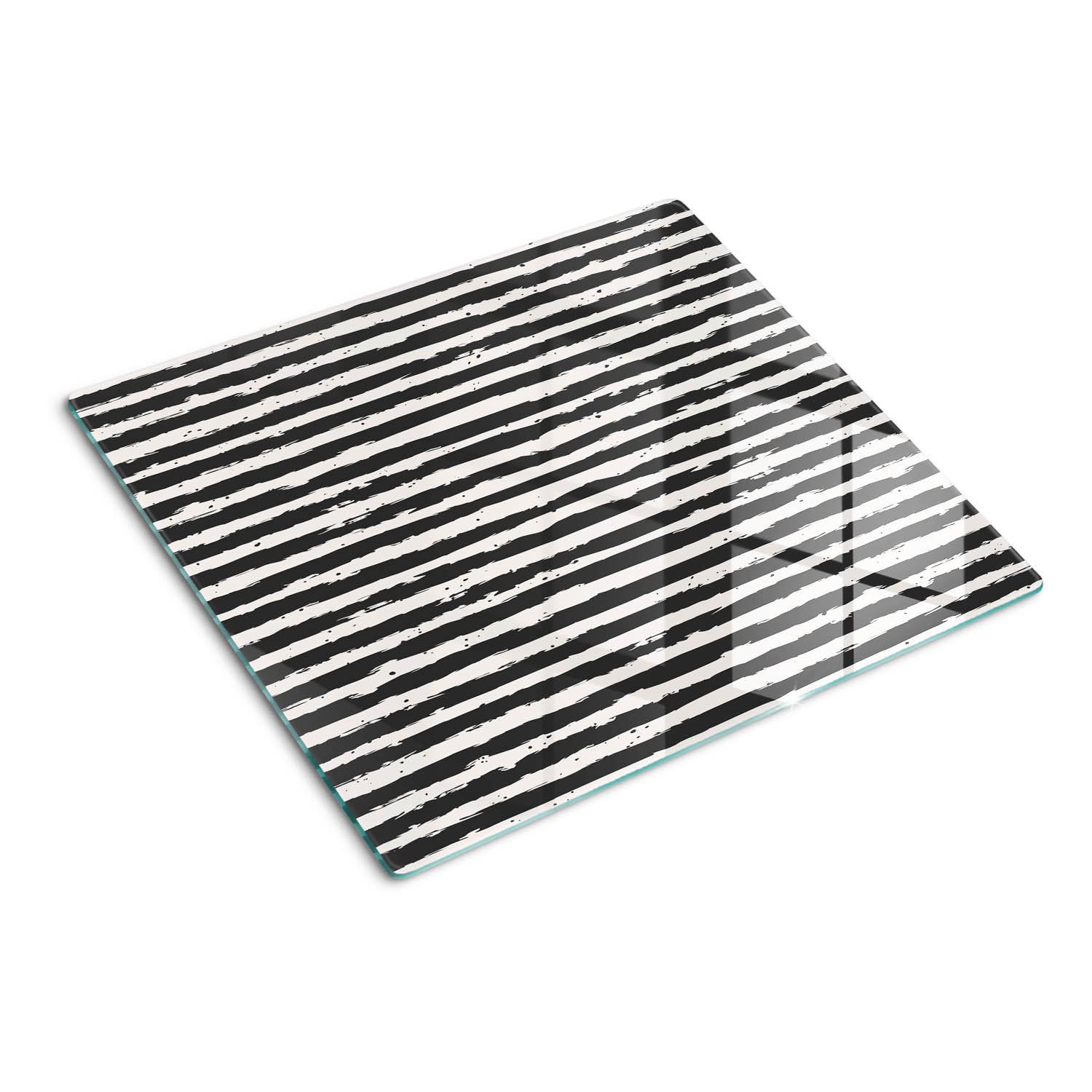GLASPLATTE 60x52 cm Streifen - Schwarz, Glas (60/0.4/52cm) - TULUP