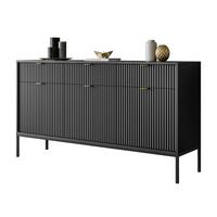 SIDEBOARD CORTADO KSZ154 MIT SCHUBLADEN 154 CM SCHWARZ - Schwarz, Holzwerkstoff (154/83/39cm) - Lookway