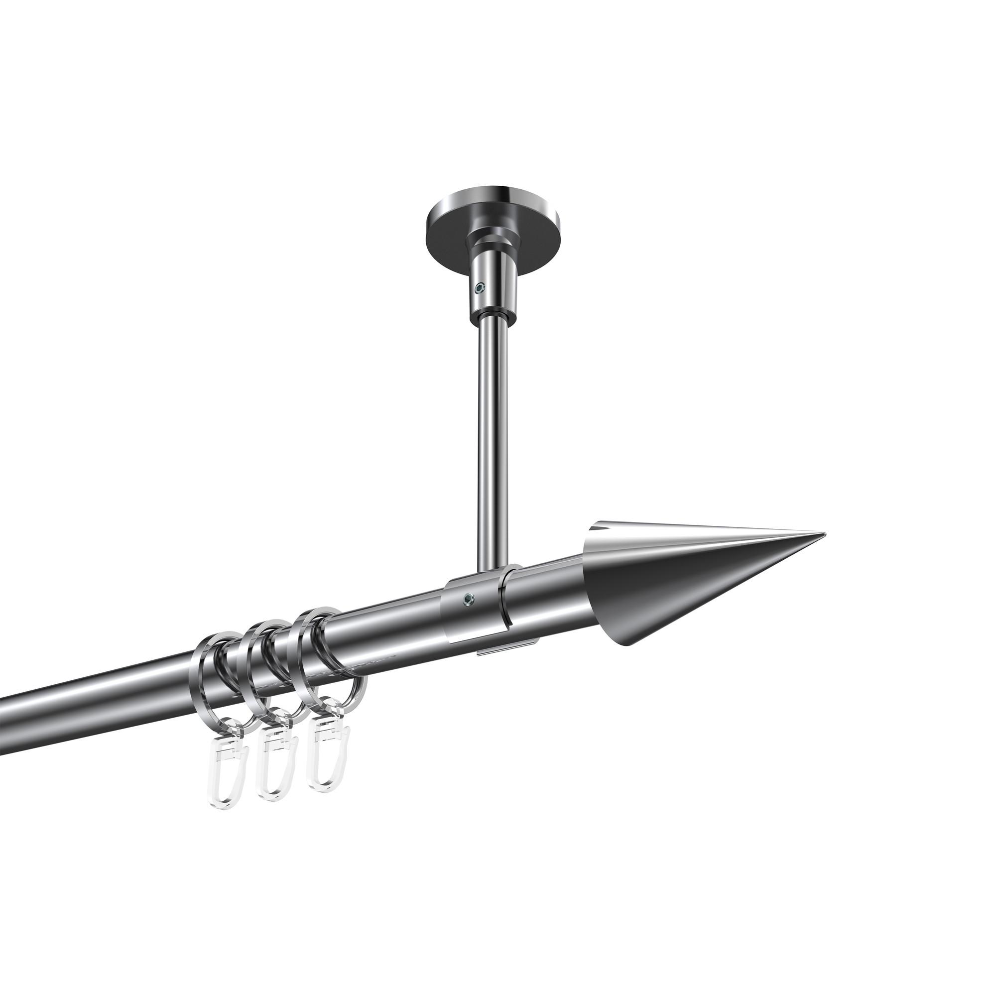 GARDINENSTANGE Sonette Savio 140 cm, 1-läufig, 20 mm Ø Chrom - Chromfarben, Metall (140cm) - INTERDECO