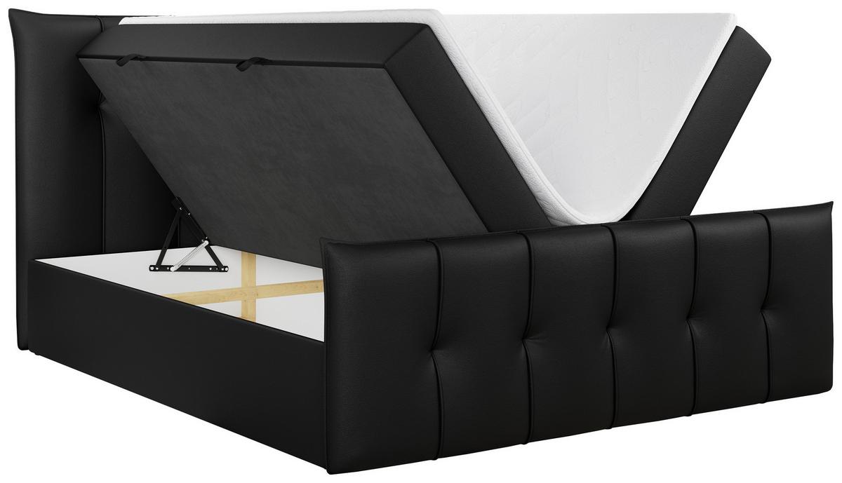 BOXBETT PREMIUM 11 140/200 Schwarz Kunstleder - H3 - Schwarz, Holz/Textil (140/200cm) - MKS