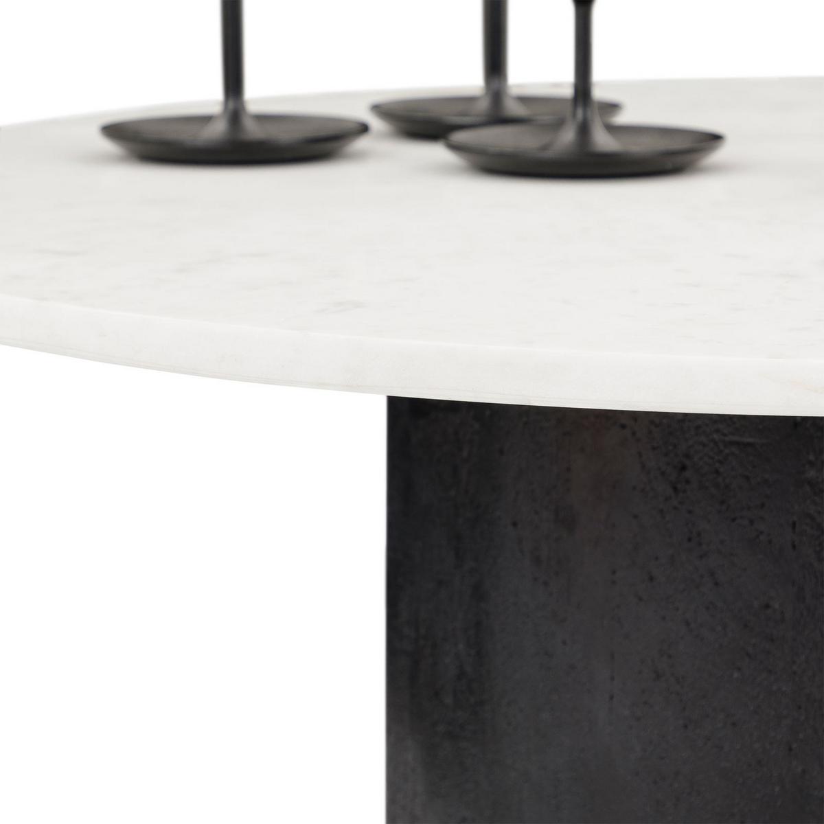 COUCHTISCH GANGA weiß/schwarz - Schwarz/Weiß, Holz/Naturmaterialen (80/80/35cm) - IDIMEX