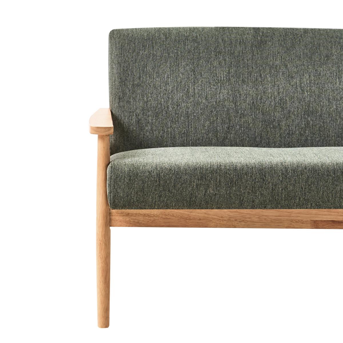 SOFA 2-Sitzer Hellbraun/Grün Esrum - Hellbraun/Grün, Holz/Textil (111/79/72cm) - Beliani