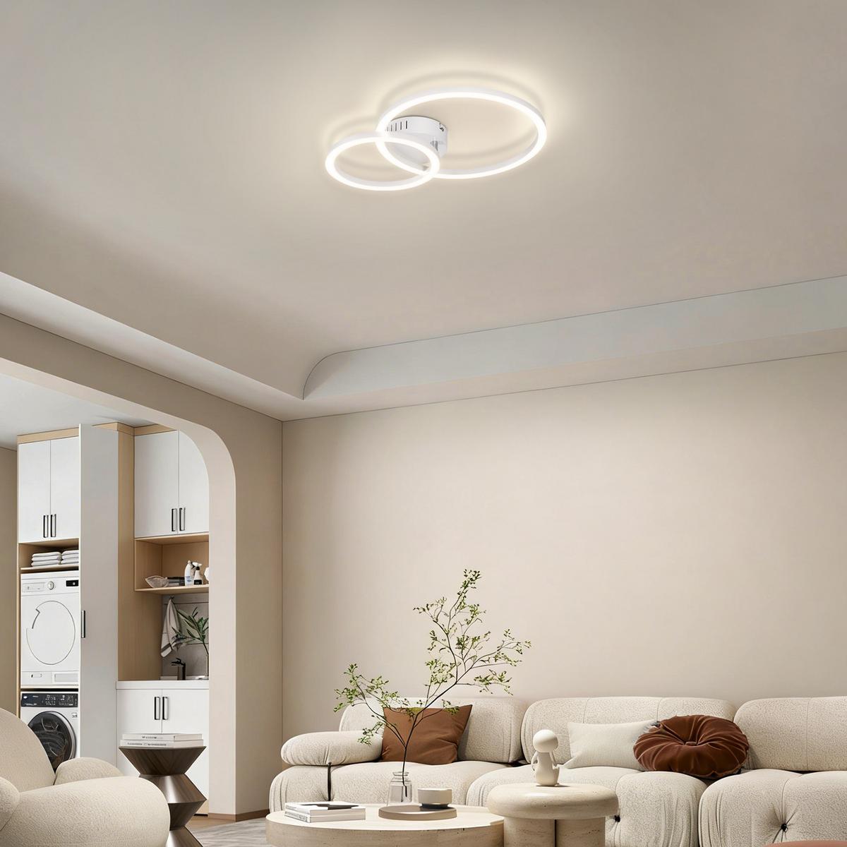 LED DECKENLEUCHTE Nrelis 40.5/30/6.7 cm - Weiß, Kunststoff (40.5/30/6.7cm) - ZMH