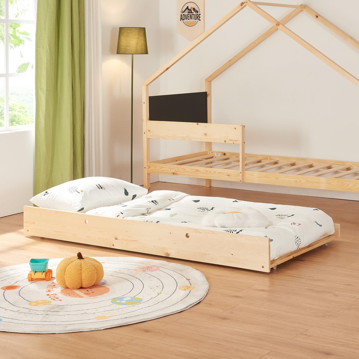 DOPPEL-KINDERBETT Sodankylä - Naturfarben, Holz (90/200cm) - [en.casa]