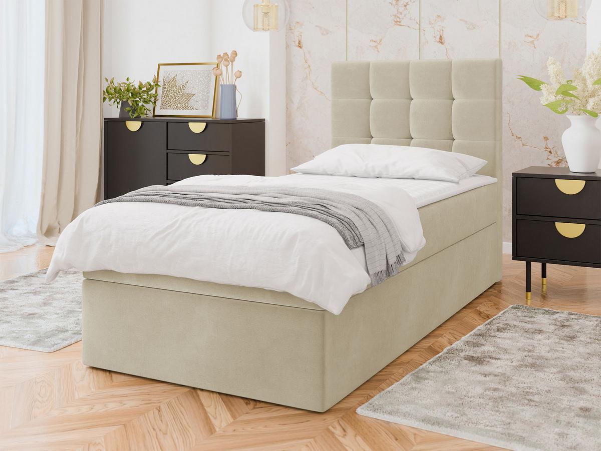 BOXBETT Luanda Single - H3 - Schwarz/Naturfarben, Holz/Kunststoff (80/200cm) - MIRJAN24