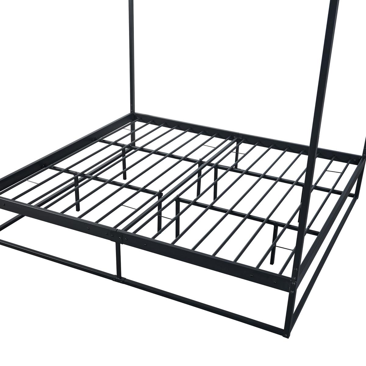 HIMMELBETT Kristianstad - Schwarz, Metall (180/200cm) - [en.casa]
